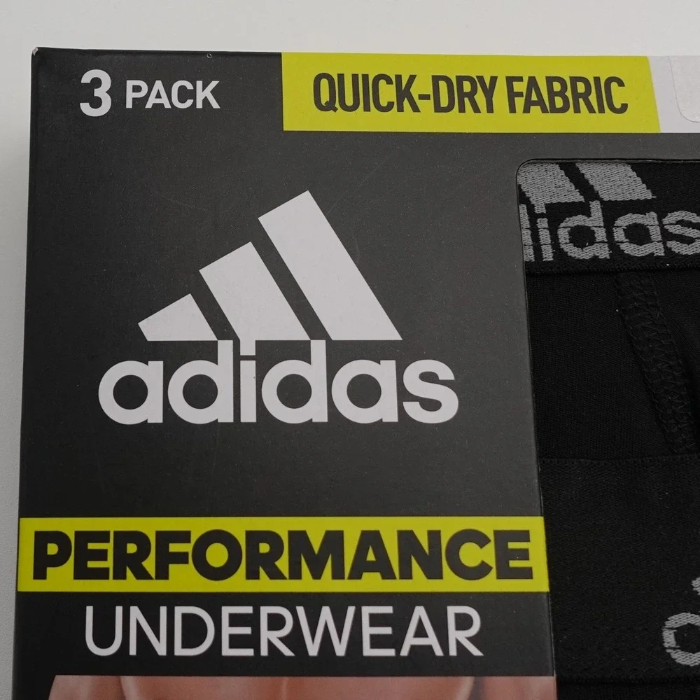 Adidas Boxer Briefs Mens XL Black 3 Pack Performance Quick Dry AEROREADY 5152376